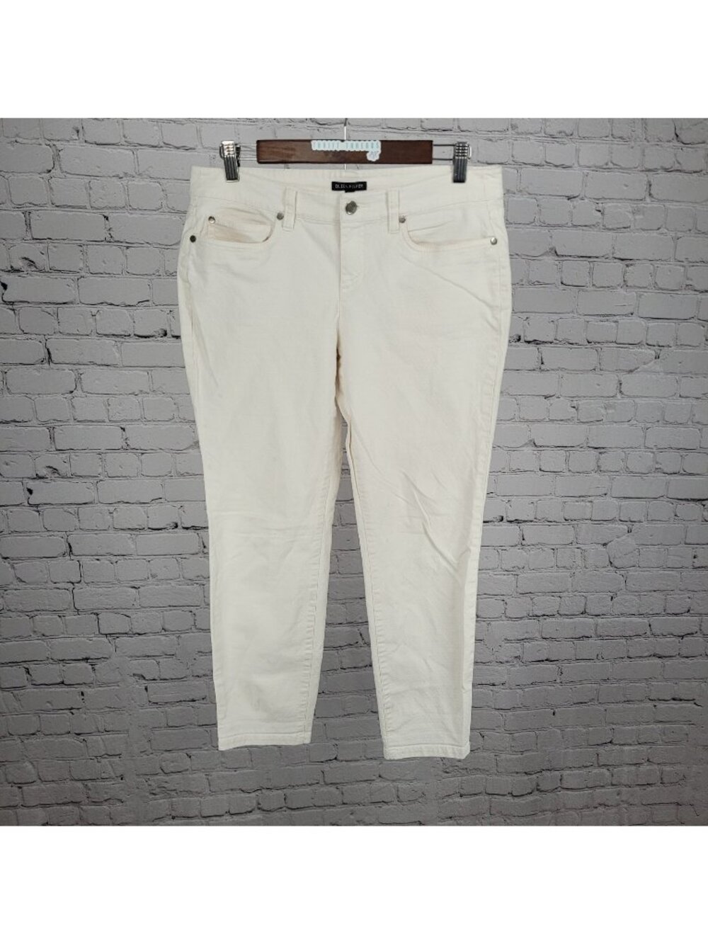 Eileen Fisher Ivory Organic Cotton Stretch Cropped Tapered Pants 10 (32x26)